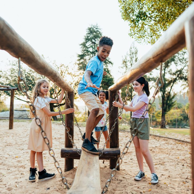 Children playing in the playground